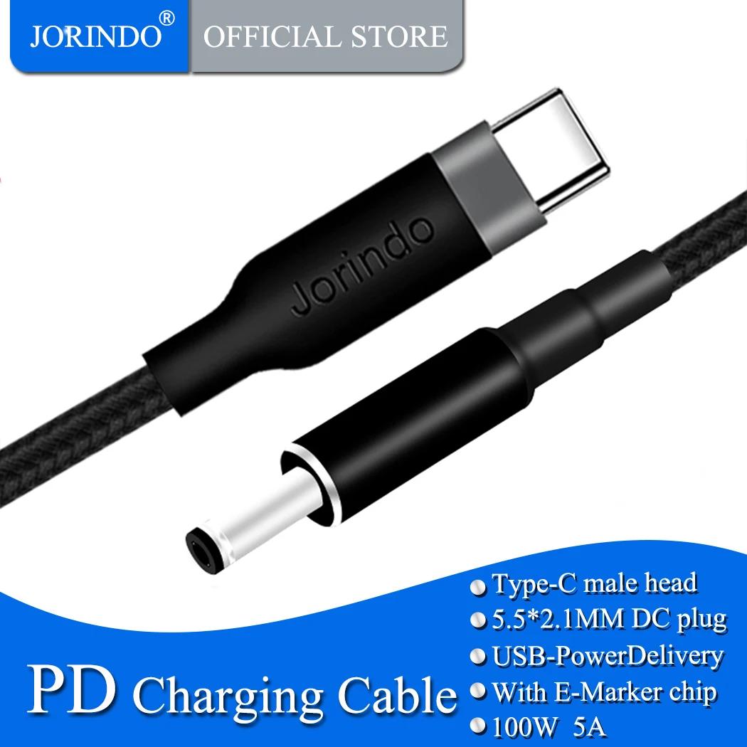 JORINDO CŸ-DC5.5 * 2.1mm Ʈ PD ̳, 100W   ̺, USB C-5521    , 5A